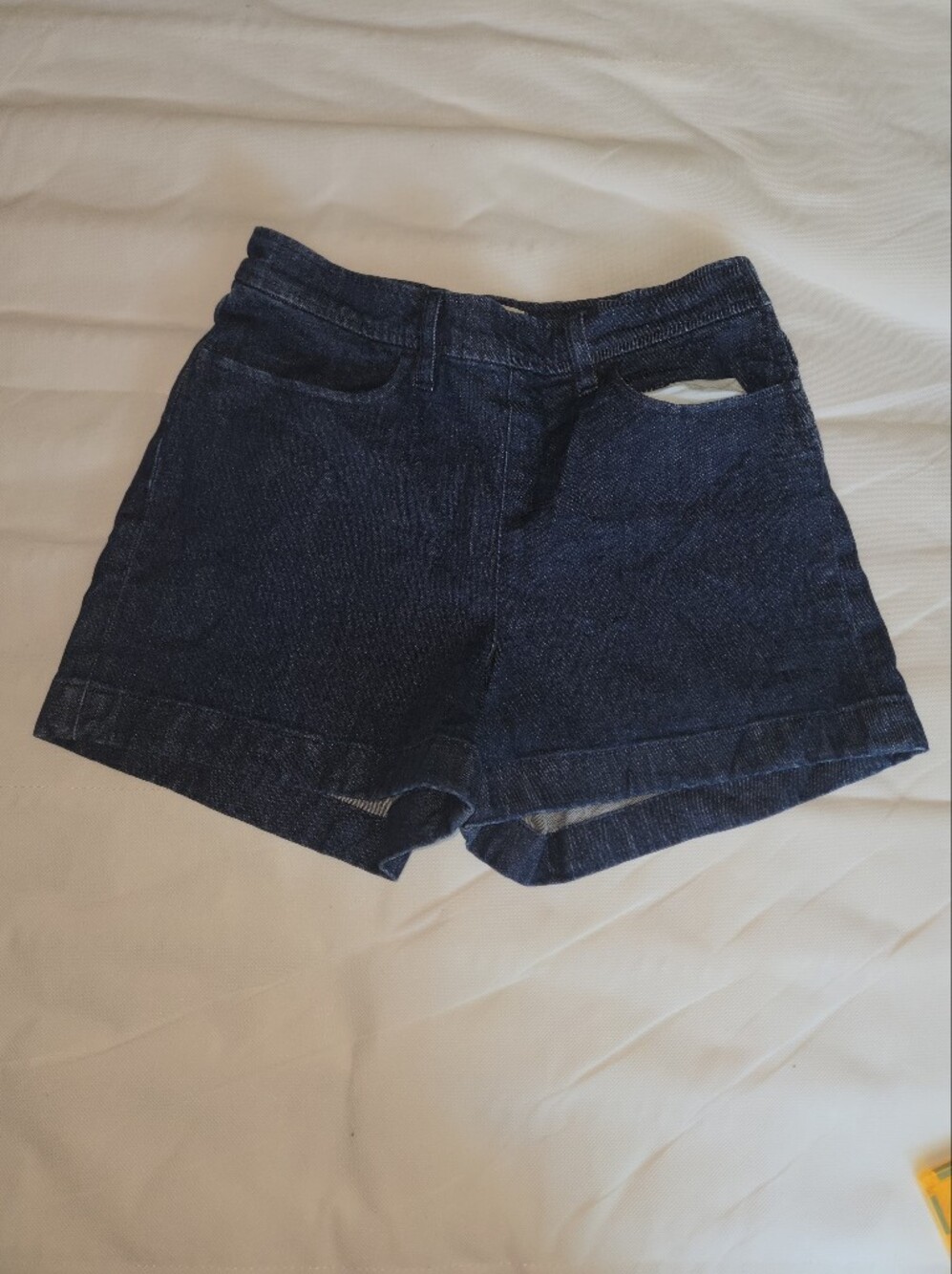 J.Crew Womens Dark Wash Stretch Denim Side Zip Shorts Size 26 Inseam 4 High Rise